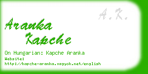 aranka kapche business card